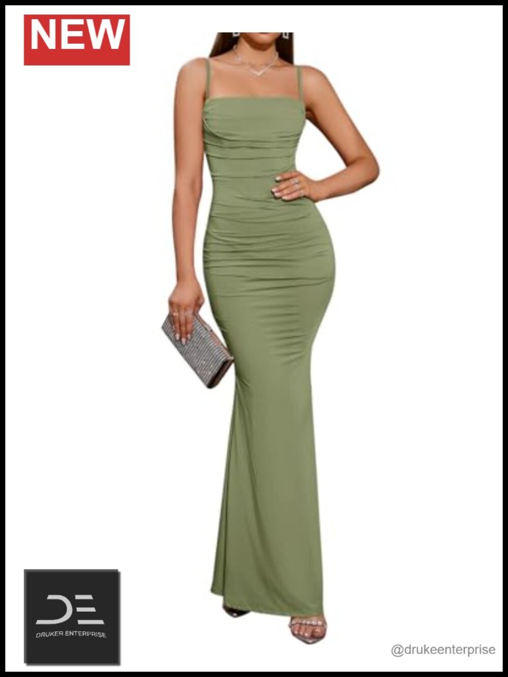 Corset Maxi Formal Dress Adjustable Spaghetti Strap Mermaid Hem